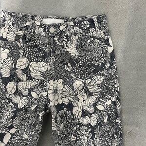 MOTHER Black and White Floral Pants